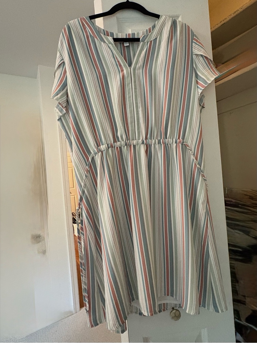 41 Hawthorn XXL Pastel Mint Blush Blue Striped Dress